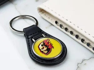 Leather Keychain Durable Design Racing Premium
